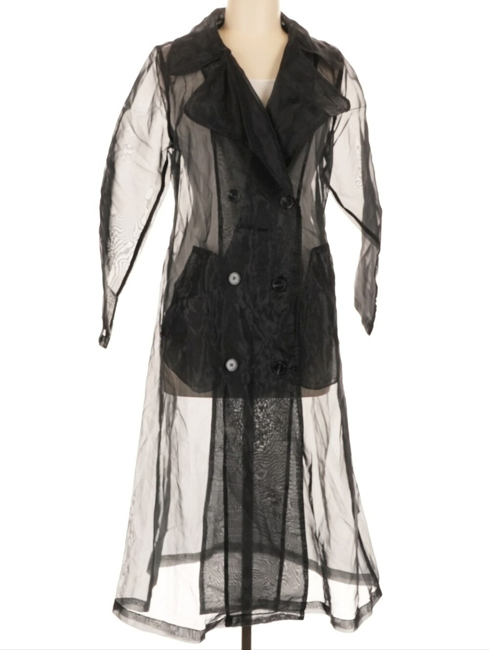 JLUXLABEL | Black Cornwell Sheer Coat Organza Jacket Size M - Picture 9 of 14